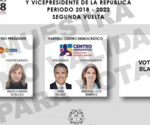 Esta es la tarjeta electoral para la segunda vuelta presidencial.