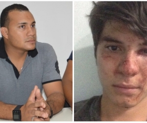 Regulador Lewis de la Hoz y joven denunciante Sebastián Noguera.