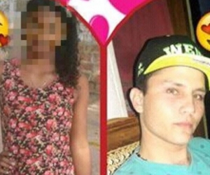 Alí Johani Ríos en una foto junto a la joven de 15 años a quien le disparó.