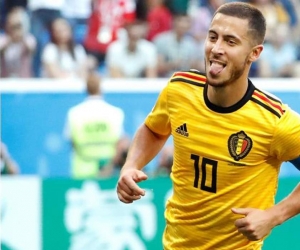 Eden Hazar celebrando el segundo gol de Bélgica.