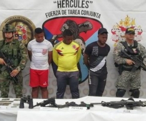 Tres capturados dejó el operativo conjunto entre la Policía y las Fuerzas Militares.