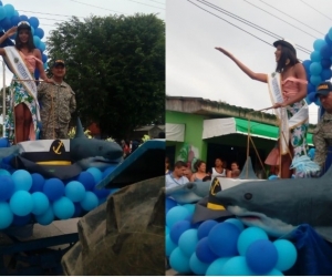 Kelly Puerta, durante el desfile en las playas de Tolú.