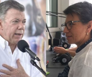 Juan Manuel Santos y Claudia López.