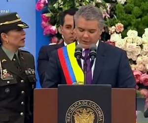 Iván Duque al tomar posesión este 7 de agosto.