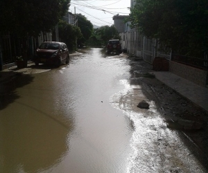 El sector se inunda cada vez que llueve. 