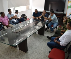 Aspecto de la reunión desarrollada en las instalaciones de la Alcadía de El Banco. 