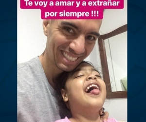 El exdefensor de Junior Andrés Felipe González y su hija Julieta.