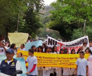 Marcha en la Troncal del Caribe.