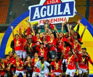 Celebración del título de América de Cali.