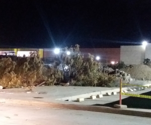 En esta foto se ve la tala de algunos árboles en el parqueadero del Buenavista.