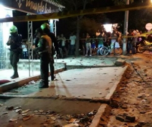 La Policía hizo presencia en el estadero donde fue asesinado un hombre en Garagoa.