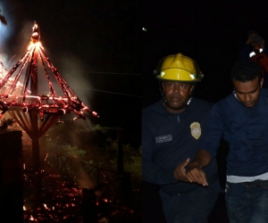 Seis personas resultaron con afectaciones por el incendio.