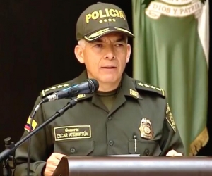 General Óscar Atehortúa, Director de la Policía Nacional.