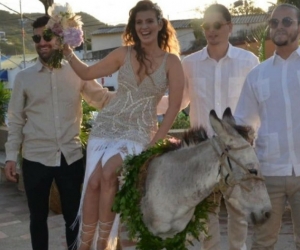 Así llegó Ana Laura a su boda en Taganga.