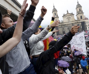 Imagen del paro en Colombia.