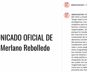 Captura de la publicación de Aida Victoria en Instagram