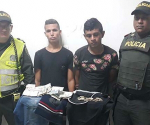 Presuntos ladrones de droguería.