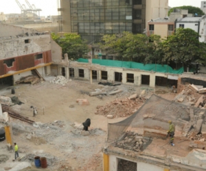 Obras en el Teatro de Santa Marta.