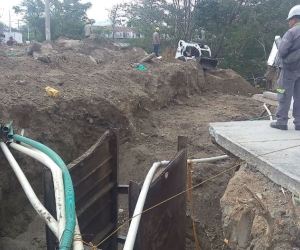 Obras en el puente El Mayor.