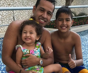 Martin Elías y sus hijos, Martíncito y Paula Elena