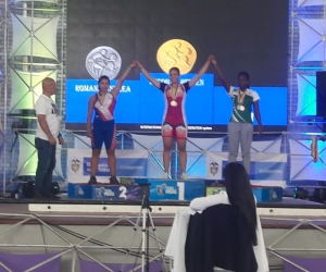 La atleta departamental tuvo que conformarse con el metal  bronceado cuando en la plataforma conquistó la presea de plata.