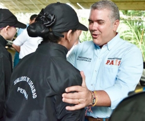 El presidente Iván Duque, a su llegada al XXVIII Taller Construyendo País.