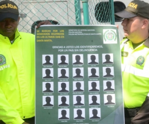 Este el cartel con los alias de los 23 sicarios más buscados en Santa Marta. 