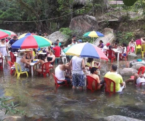 Balneario en el río Gaira en el corregimiento de Minca. 