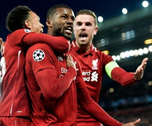 Georginio Wijnaldum celebra el gol del 3-0, ante el Barcelona. 