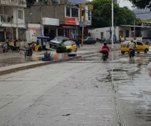 La carrera 19, entre la avenida del río y la ferrocarril, no se vio afectada por la lluvia. 