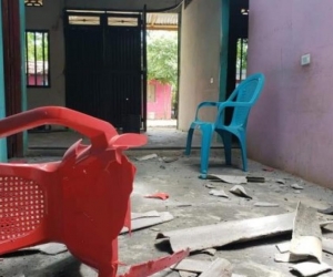 Foto publicada por el periódico El Colombiano del sitio de los hechos en Guarumo, Cáceres.