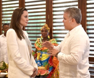 Angelina Jolie en Colombia junto a Iván Duque, presidente de Colombia