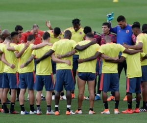 Jugadores de Colombia previo al entrenamiento. 