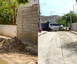 En esta gráfica se muestra como estaba la calle y como quedó después de la intervención. 