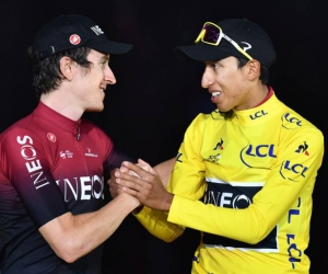 Geraint Thomas junto a Egan Bernal en el podio del Tour de Francia 2019 