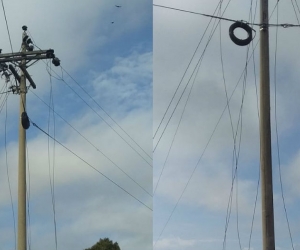 Zona donde se presentó el hurto de cables.