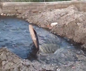 Así circulan las aguas negras en la Ebar de Zuca. El daño es gravísimo.