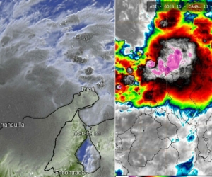 Imágenes satelitales de la tormenta tropical.