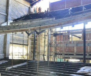 Obras del Teatro Santa Marta.