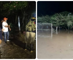 La cancha de fútbol del sector de Guachaca quedó totalmente inundada.