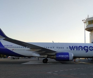 Primer avión de Wingo que aterrizó en Santa Marta.