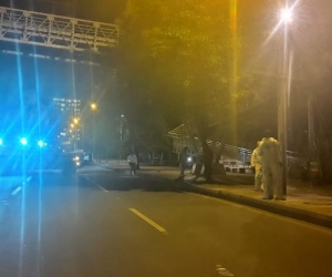 Puente peatonal donde el médico mató a los tres atracadores. 