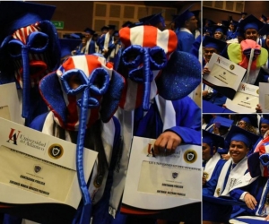 Las marimondas universitarias durante la ceremonia.