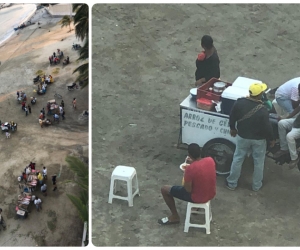 Pescadores en la bahía de Santa Marta hacen caso omiso a las prohibiciones.