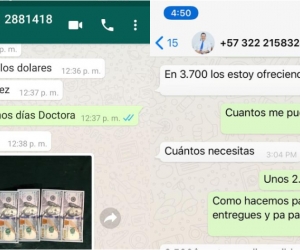 Este es parte de los capture de las conversaciones con las que intentaban a estafar a amigos de la concejal y el exgerente del hospital. 