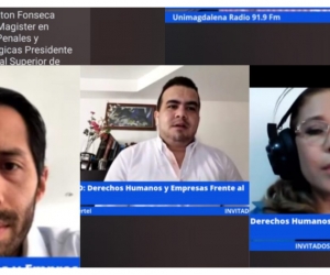 La sesión académica se desarrolló en vivo a través del fan page de Facebook de Unimagdalena Radio y transmitida en tiempo real por el dial 91.9 FM.