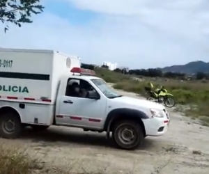 El levantamiento del cadáver en zona enmontada de Mamatoco. 