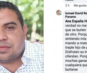 Desde la cuenta de Ismael David Rodríguez salieron las amenazas para los seguidores de Genor Bolaño. 