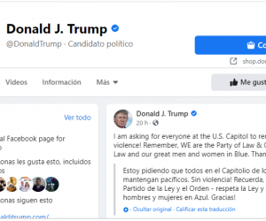 Facebook de Donald Trump.