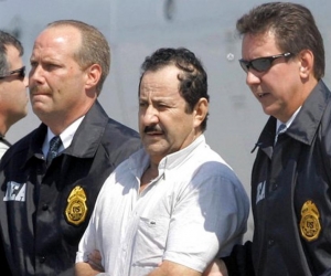 Hernán Giraldo al momento de su extradición.
